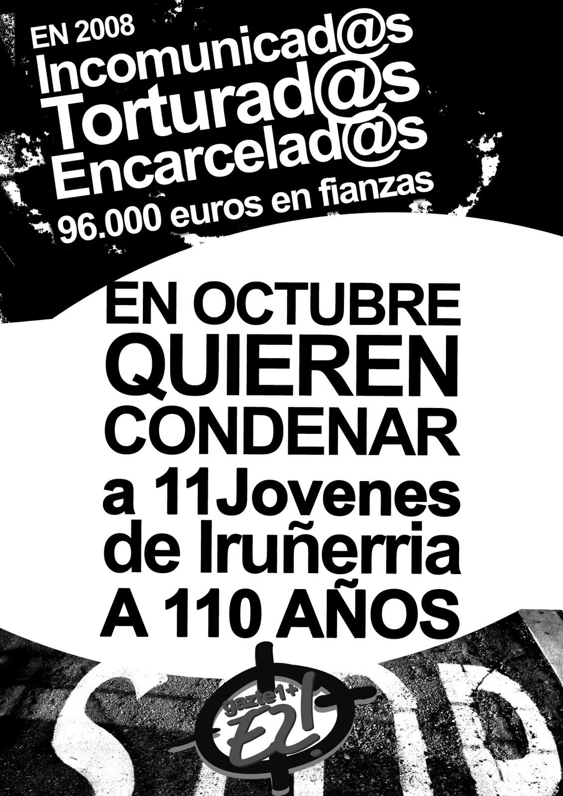 Euskal Herria: Once jóvenes navarros se enfrentan a 110 años de cárcel por su militancia en el movimiento juvenil