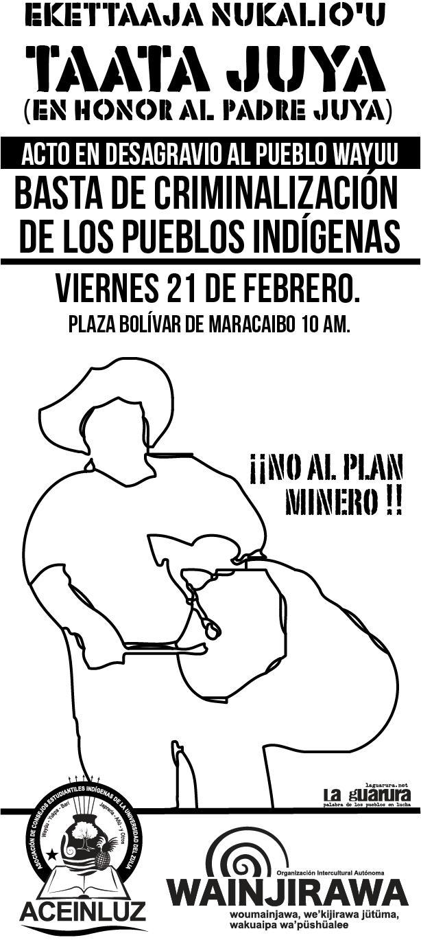 21 de febrero: acto contra la criminalización de los pueblos indígenas. Maracaibo. Plaza Bolívar