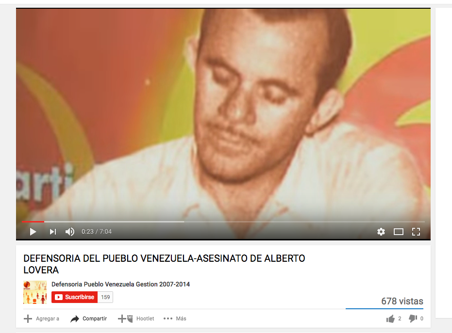 Alberto Lovera un asesinato sin condenados aun conociendo a sus asesinos